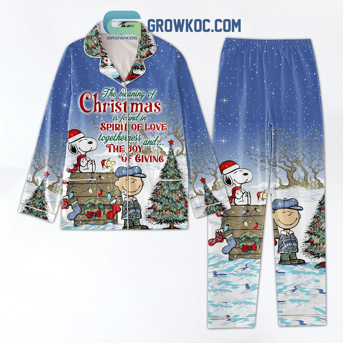 Snoopy The Meaning Of Christmas Is Found In Spirit Of Love Togethermess And The Joy Of Giving Pajamas Set2B1 97cYO