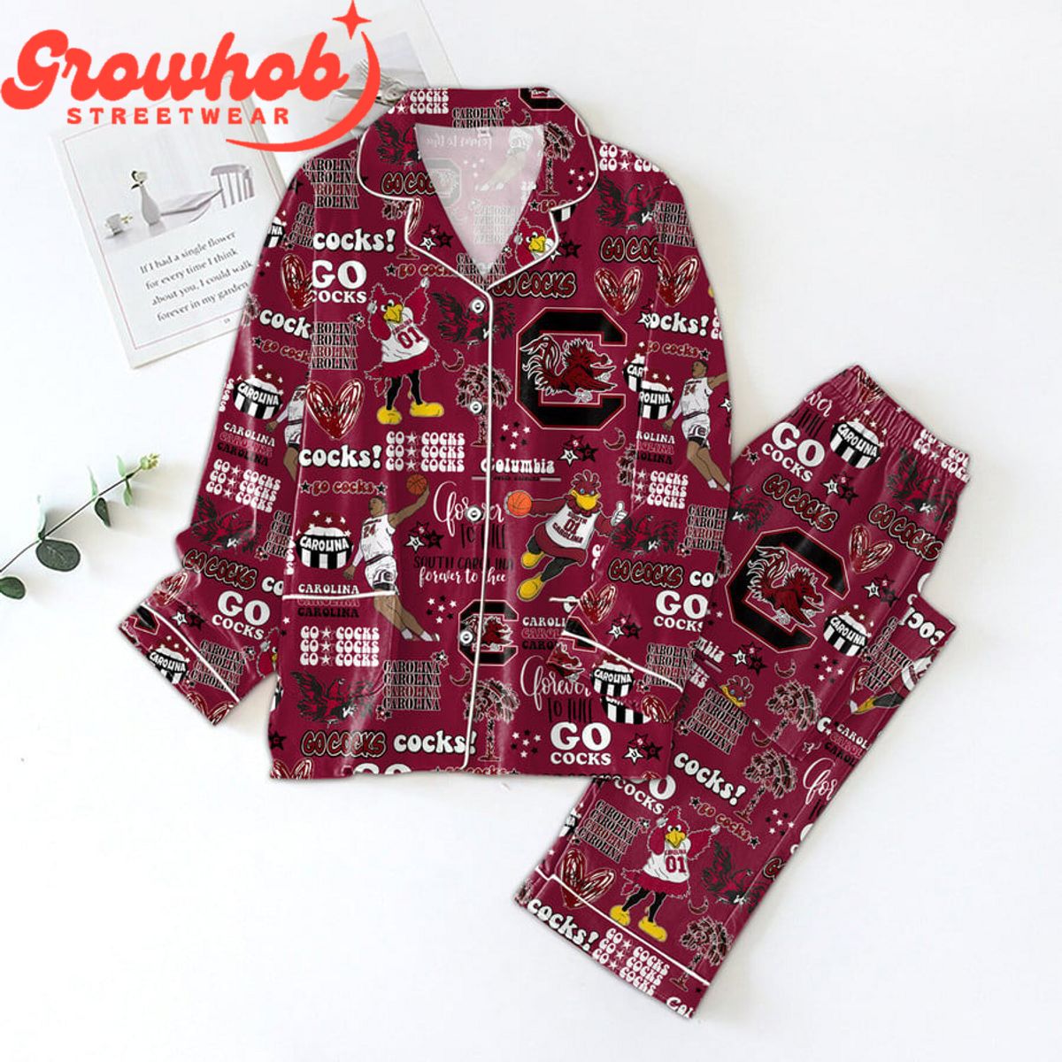 South Carolina Gamecocks Fan Love Polyester Pajamas Set fbd3b4 0