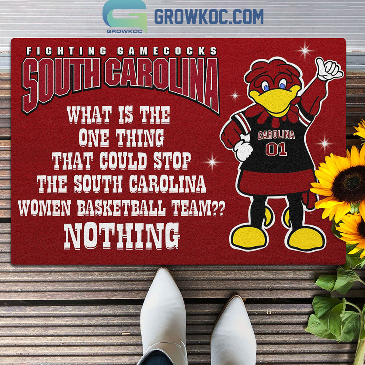 South Carolina Gamecocks Fighting Nothing Can Stop Us Fan Doormat2B1 GLT8F