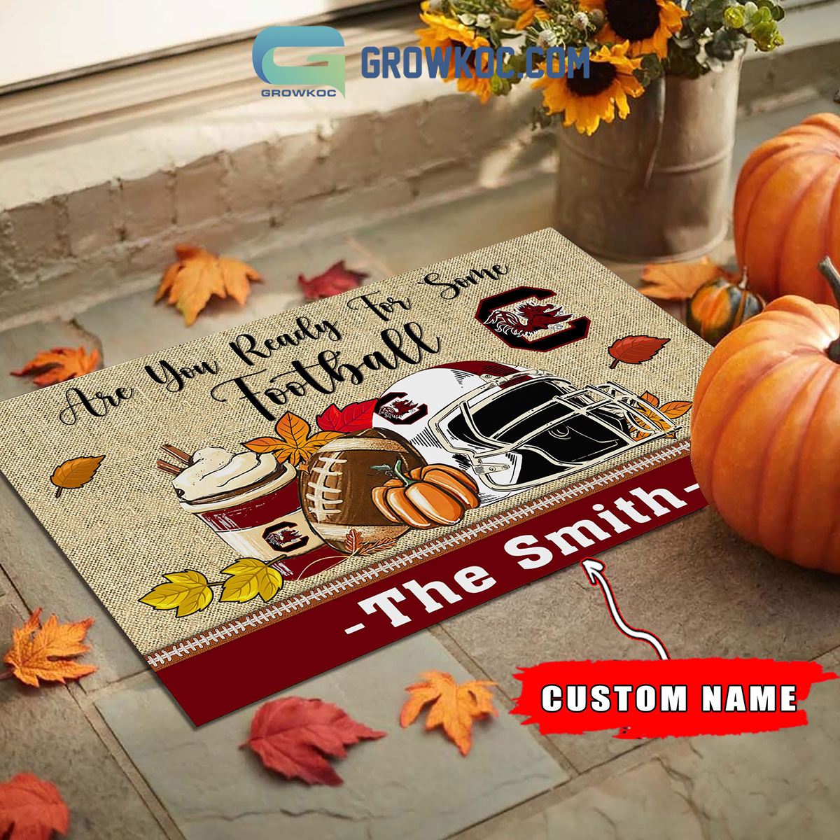 South Carolina Gamecocks NCAA Fall Pumpkin Are You Ready For Some Football Personalized Doormat2B1 XUIvs