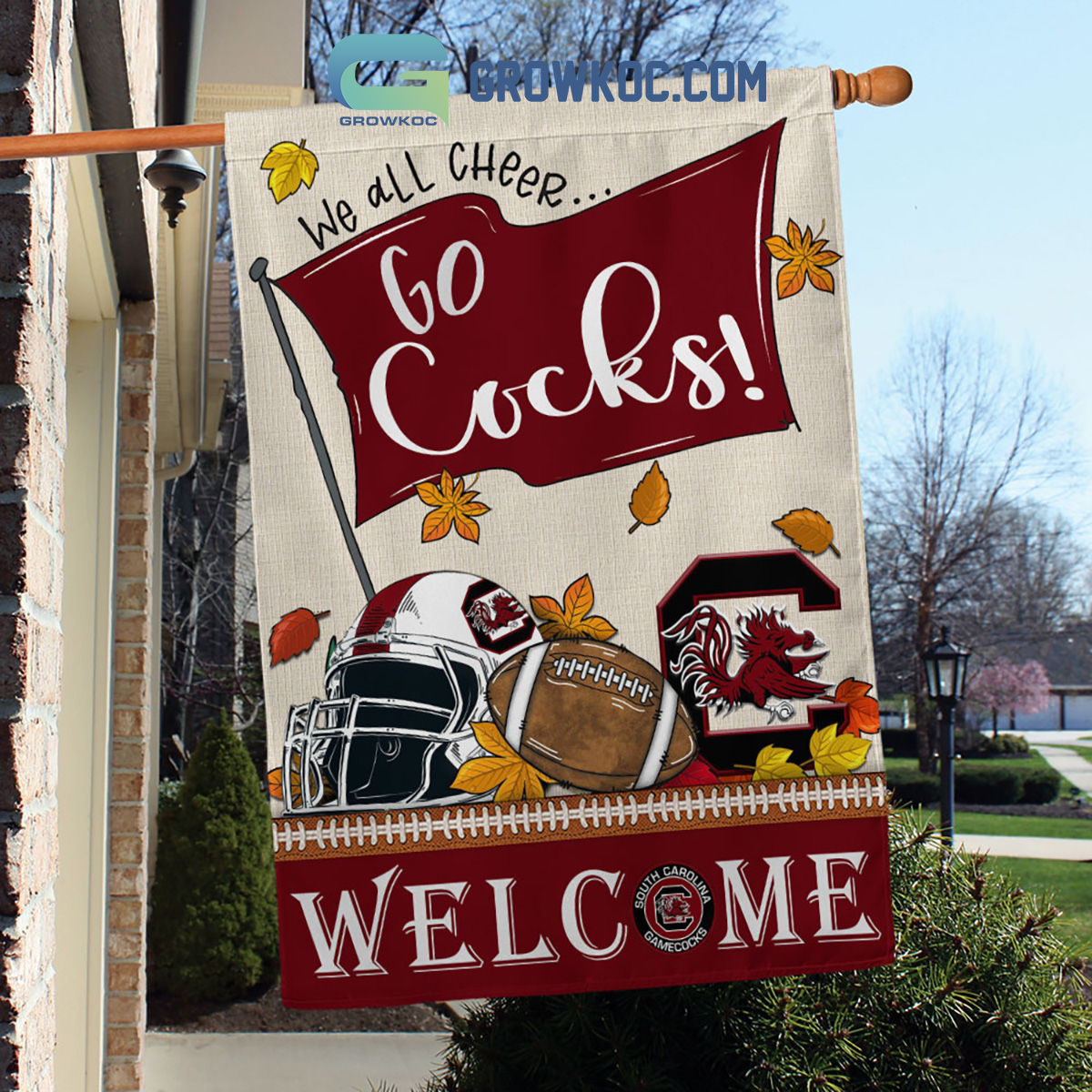 South Carolina Gamecocks NCAA Welcome We All Cheer Go Cocks House Garden Flag2B1 FgLXD