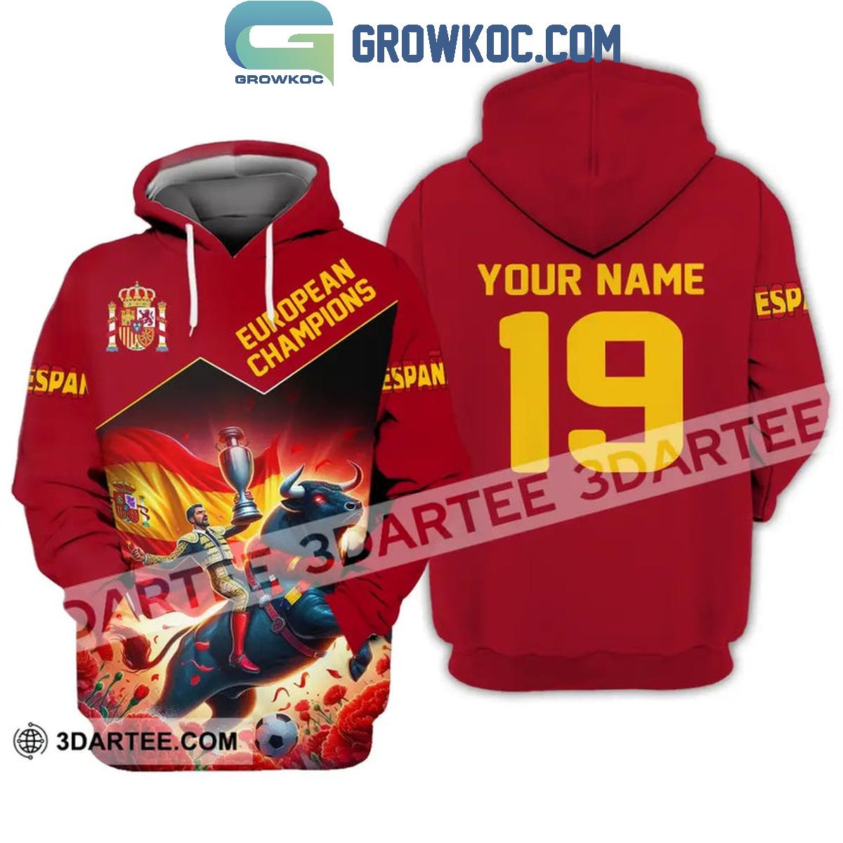 Spain Euro 2024 Champions King Of Europe Personalized Hoodie Shirts 1 QEs4A