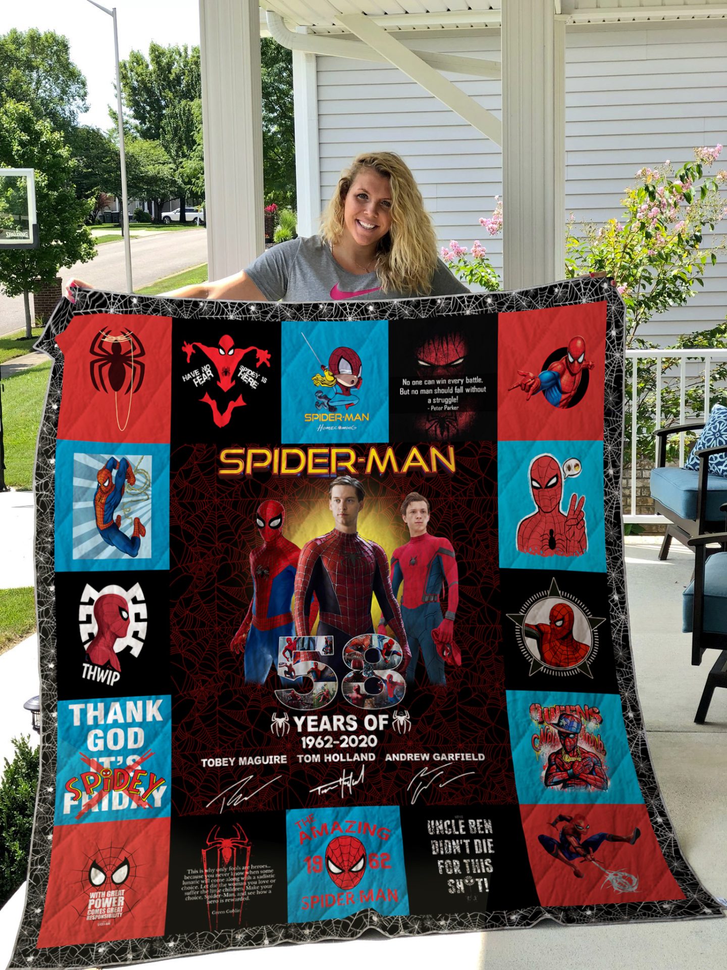 Spider Man 58 Years Quilt Blanket 3435