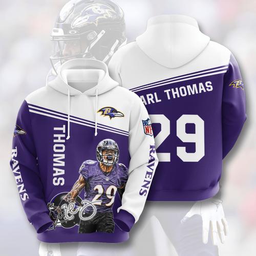 Sports Team Earl Thomas Baltimore Ravens Hoodie 3D 0