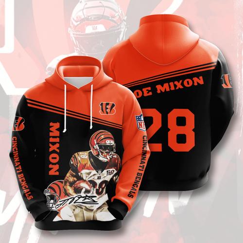 Sports Team Joe Mixon Cincinnati Bengals Hoodie 3D 0