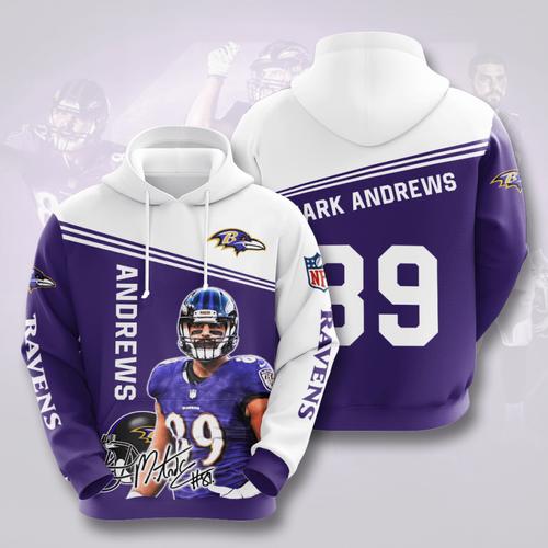 Sports Team Markrews Baltimore Ravens Hoodie 3D 0