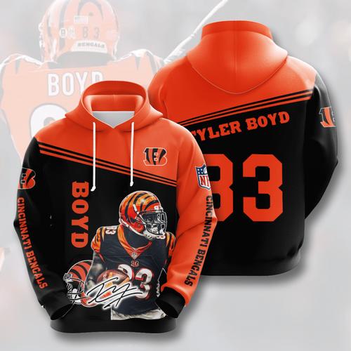 Sports Team Tyler Boyd Cincinnati Bengals Hoodie 3D 0