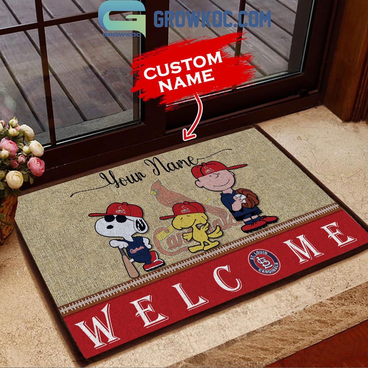 St Louis Cardinals Snoopy Personalized Fan Doormats 1 zXYQP