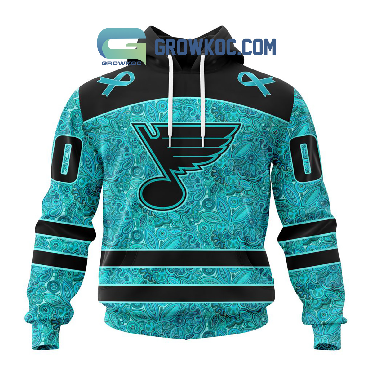 St. Louis Blues Fight Ovarian Cancer Personalized Hoodie Shirts2B1 F0anY