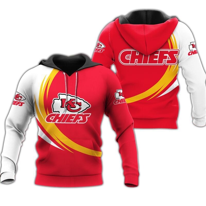 Stand Out With This All Over Print Kansas City Chiefs Curve Graphic Hoodie 0