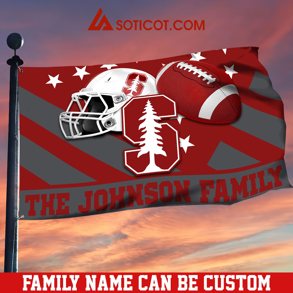 Stanford Cardinal Family Name Personalized House Garden Flags2B1 vkgJj