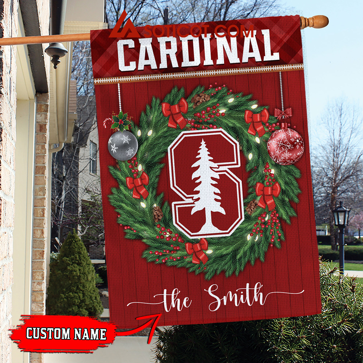 Stanford Cardinal NCAA Football Christmas Personalized House Garden Flag2B1 GzMmt