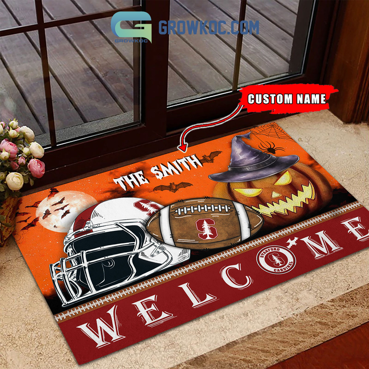 Stanford Cardinal NCAA Football Welcome Halloween Personalized Doormat2B1 q5OnK