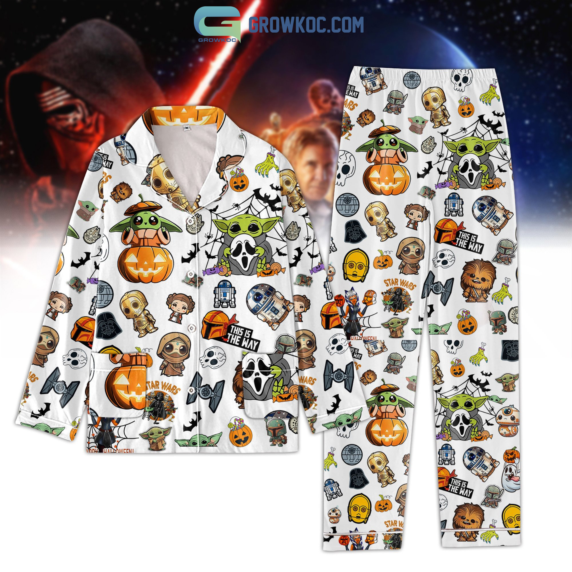 Star War This Is The Way Baby Yoda Halloween Pajamas Set2B1 89ZKP