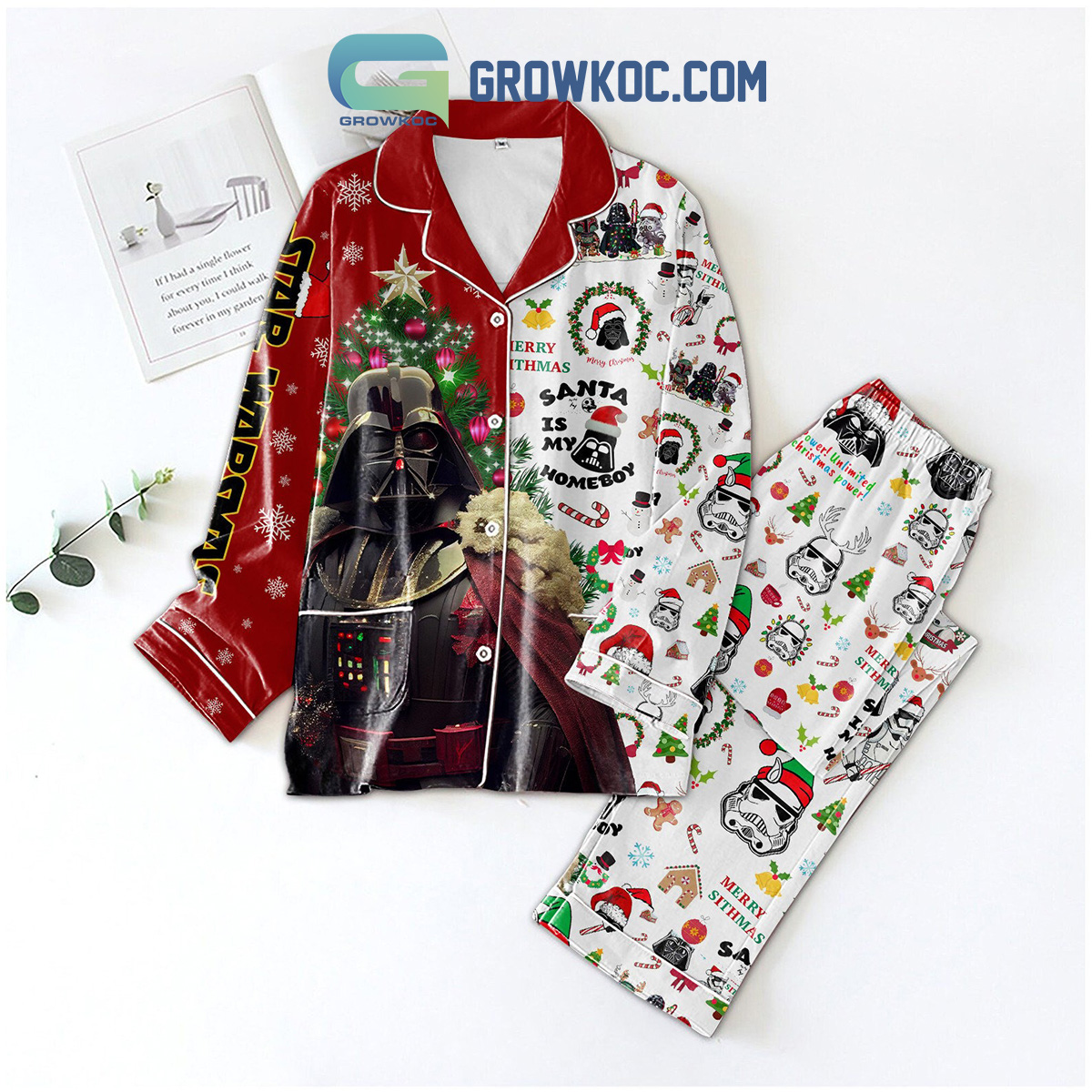 Star Wars Santa Is My Homeboy Merry Christmas Pajamas Set2B1 JP82v