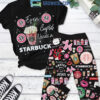 Starbucks Cupid Need Coffee Black Fleece Pajamas Set2B1 pCa1G