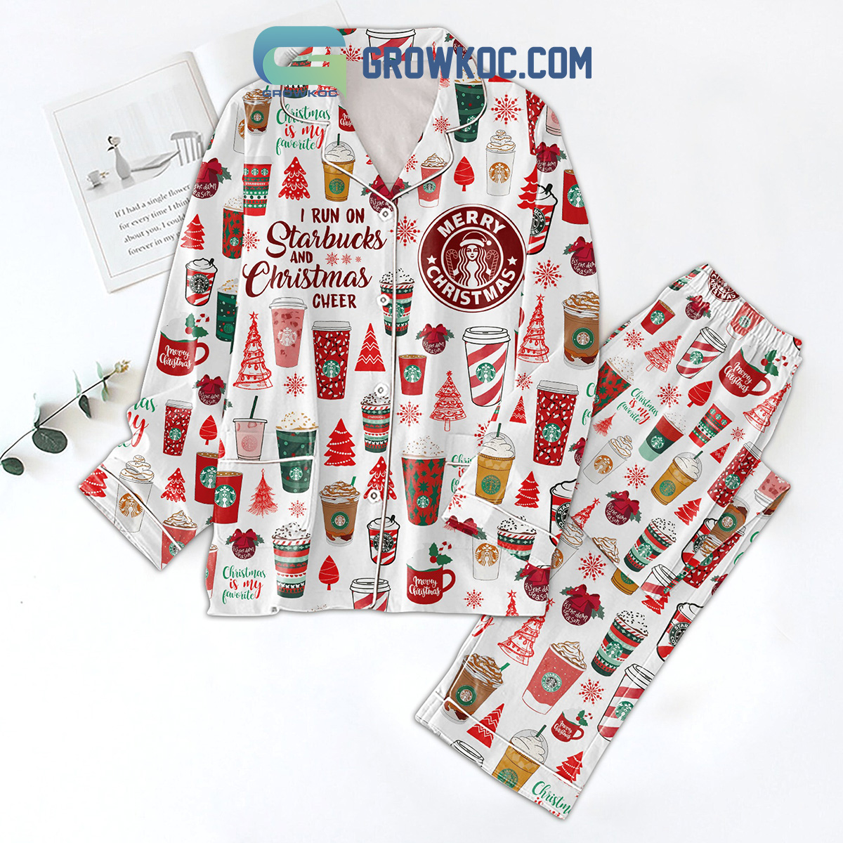 Starbucks Merry Christmas Pajamas set2B1 qGtmK