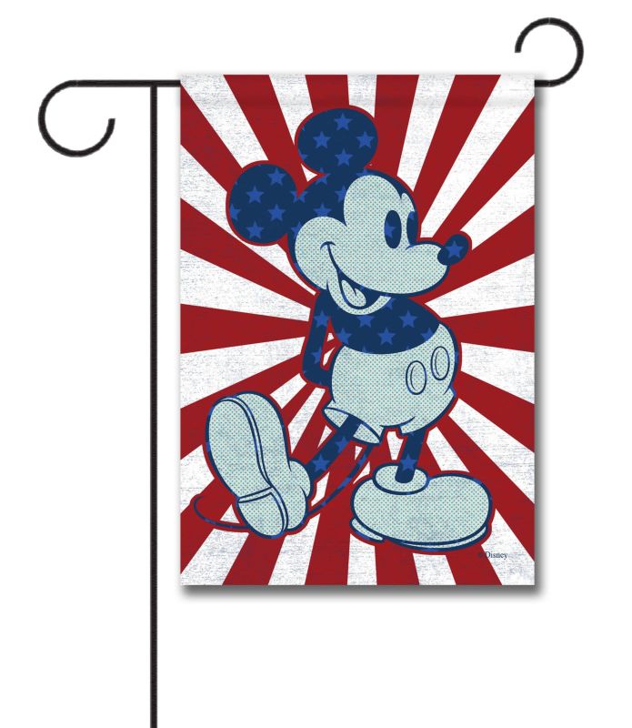 Stars and Stripes Mickey Mouse Garden Flag