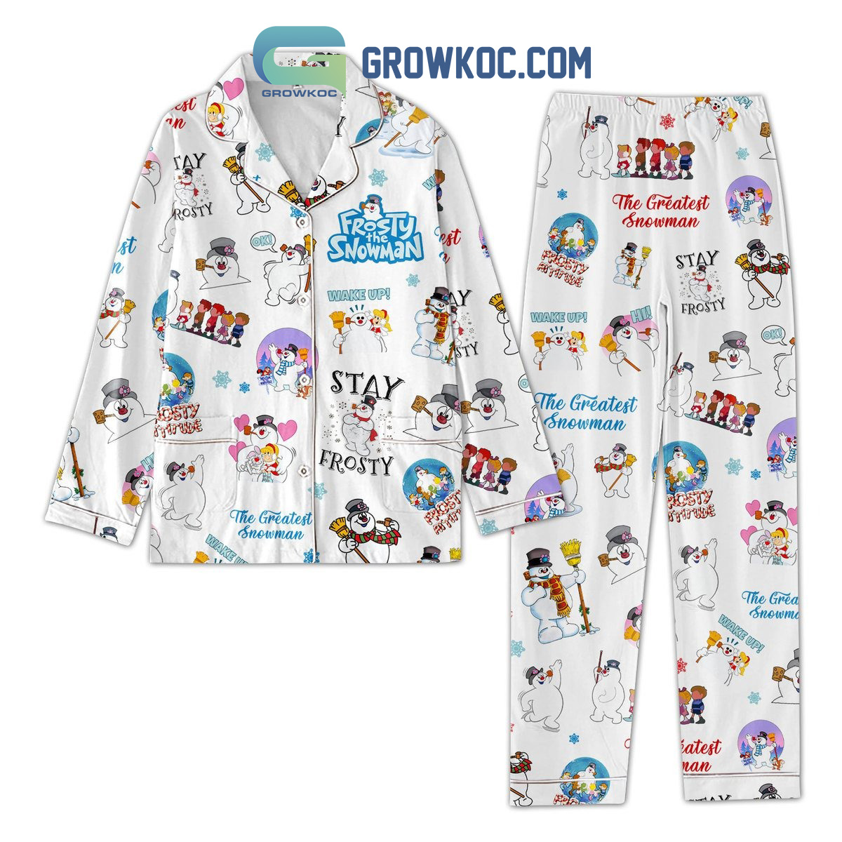 Stay Frosty The Greatest Snowman Pajamas Set2B1 yyWNs