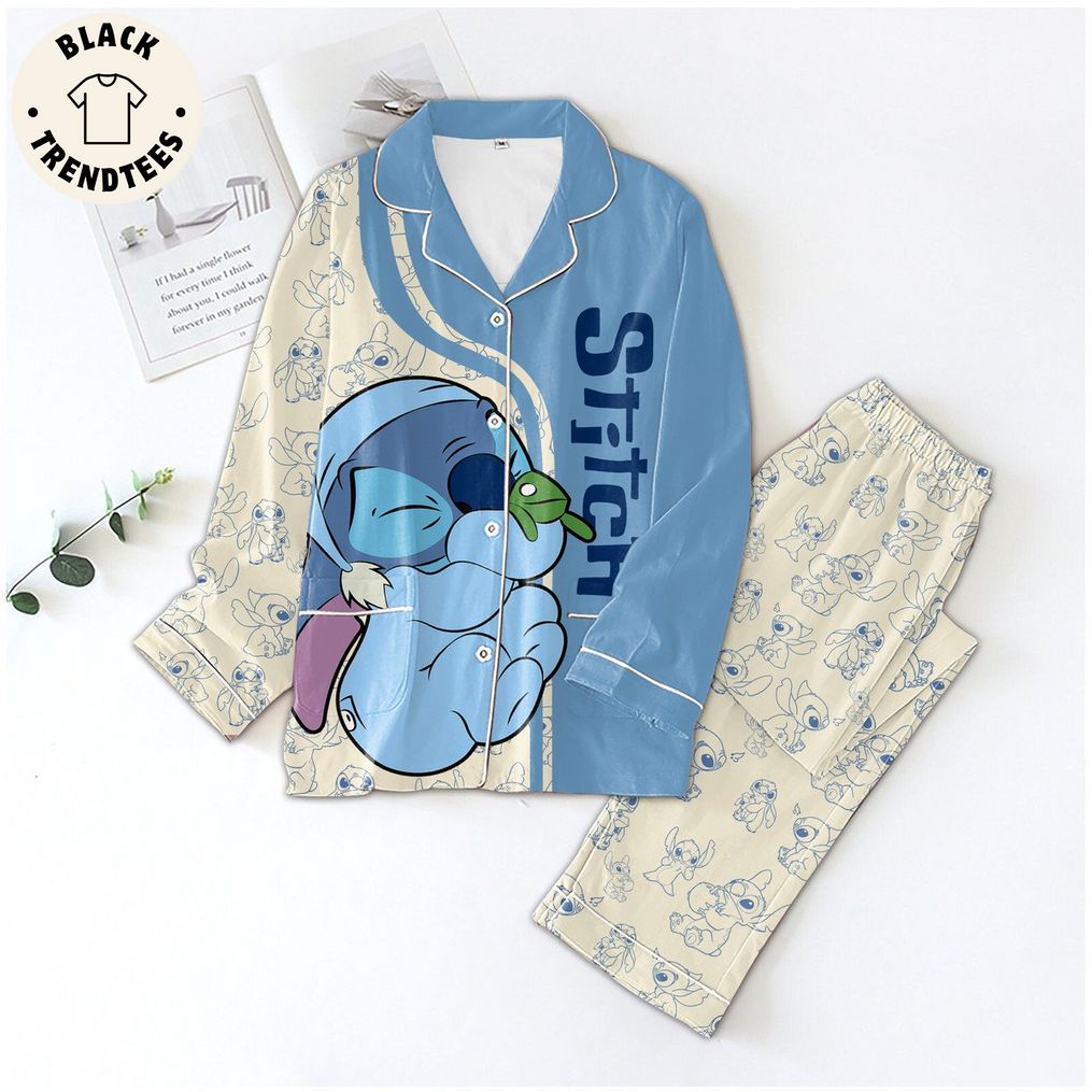 Stitch Baby Cute Portrait White Blue Design Pijamas Set 9286d5 0