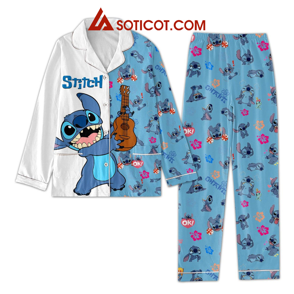 Stitch Funny Cartoon Pajamas Set2B1 Oiy1B