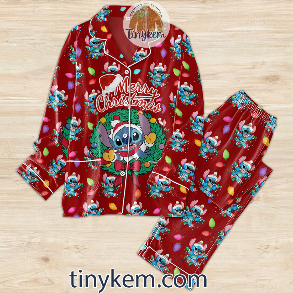 Stitch Merry Christmas Pajamas Set2B1 WplQ6