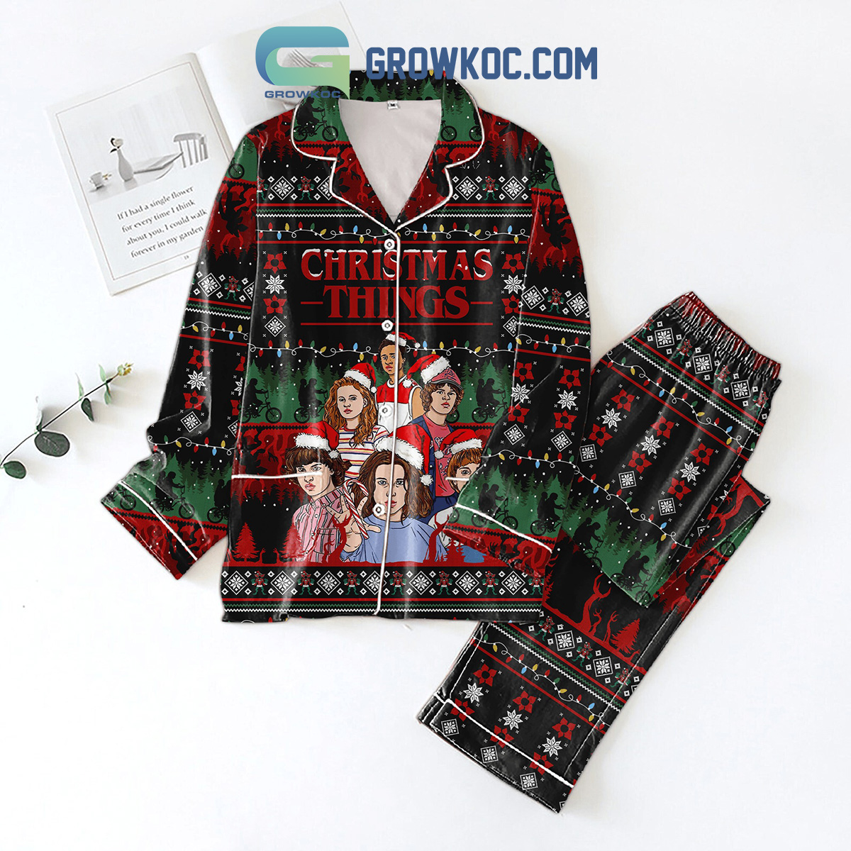 Stranger Things Merry Christmas Pajamas Set2B1 zDY5w