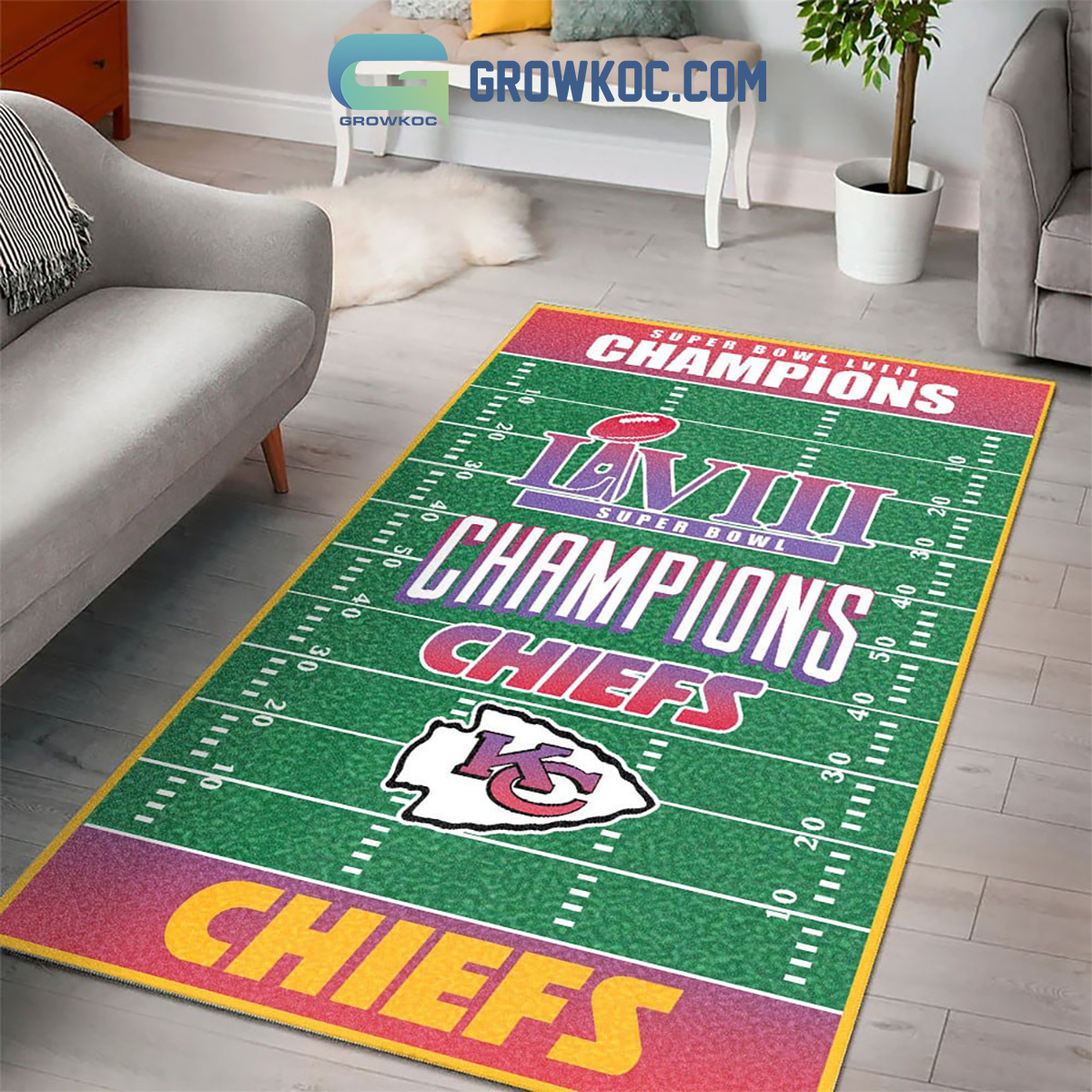 Super Bowl LVIII Champions Chiefs Rectangle Rug Carpet2B1 iiZG0