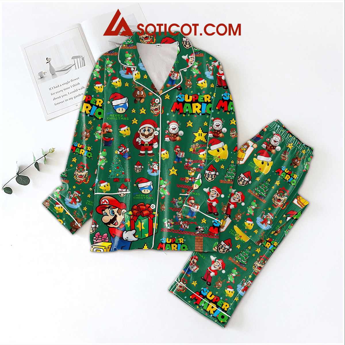 Super Mario Merry Christmas Pajamas Set2B1 V1nfw