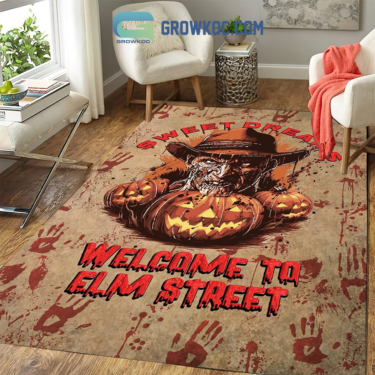 Sweet Dreams Welcome To Elm Street Horror Movies Halloween Home Decor Rectangle Rug Carpet2B1 1BWwf