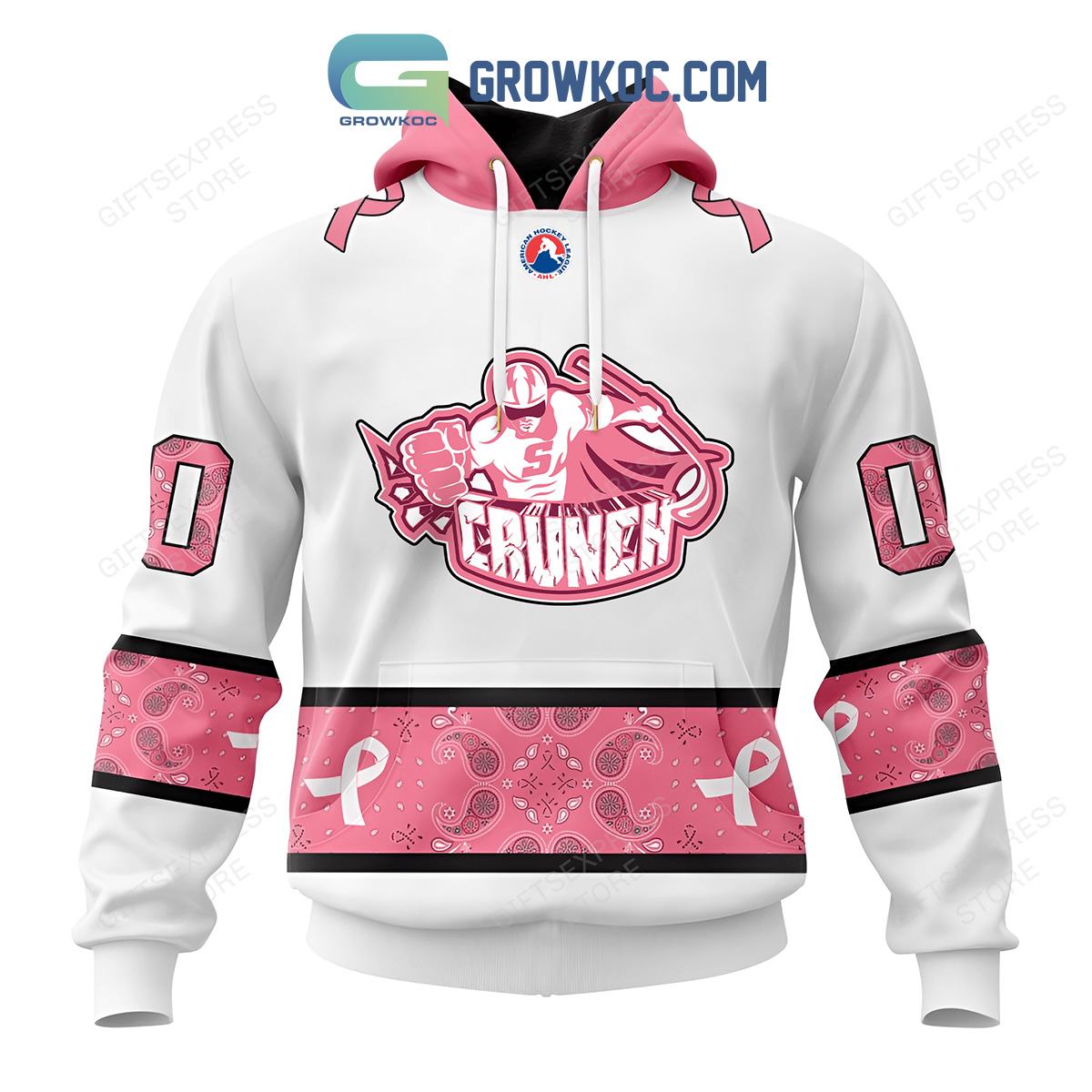 Syracuse Crunch Breast Cancer Personalized Hoodie Shirts2B1 4LitK