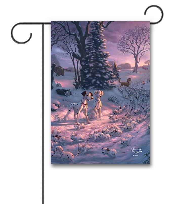 TK2743 101 Dalmatians Thomas Kinkade Disney Garden Flag