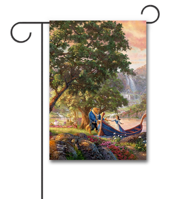 TK2748 Beauty and the Beast Thomas Kinkade Disney Garden Flag