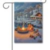 TK2752 Mickey Mouse and Minnie Mouse Thomas Kinkade Disney Christmas Garden Flag