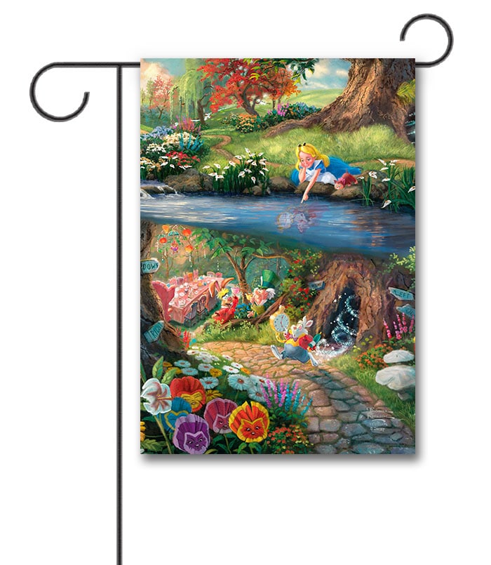 TK3098 Alice in Wonderland Thomas Kinkade Disney Garden Flag