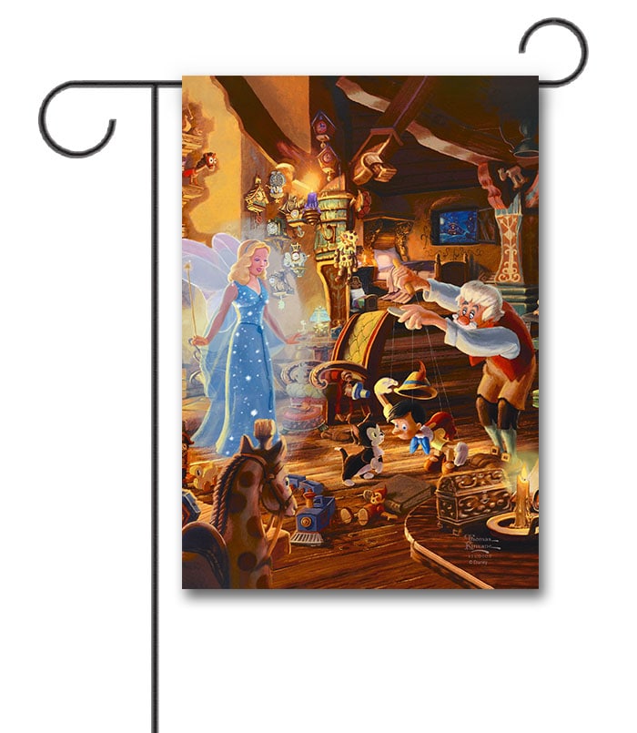 TK3102 Pinocchio Thomas Kinkade Disney Garden Flag