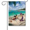 TK3304 Mickey and Minnie Beach Thomas Kinkade Disney Garden Flag