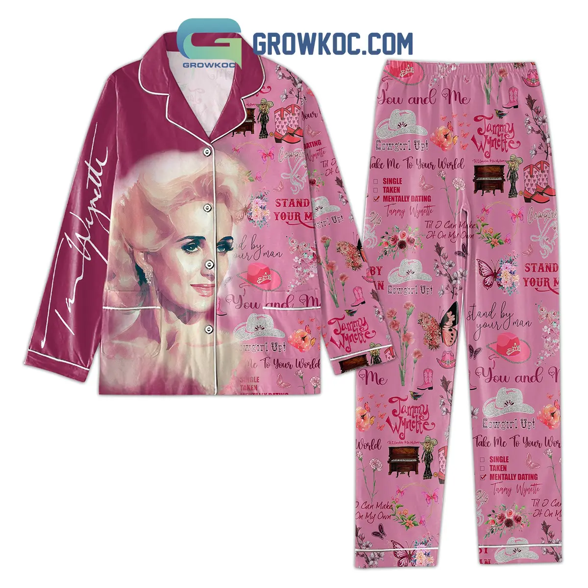Tammy Wynette Cowgirl Up You And Me Pajamas Set2B1 Add4s