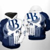 Tampa Bay Rays MLB Team Skull Zip Up Hoodie 0