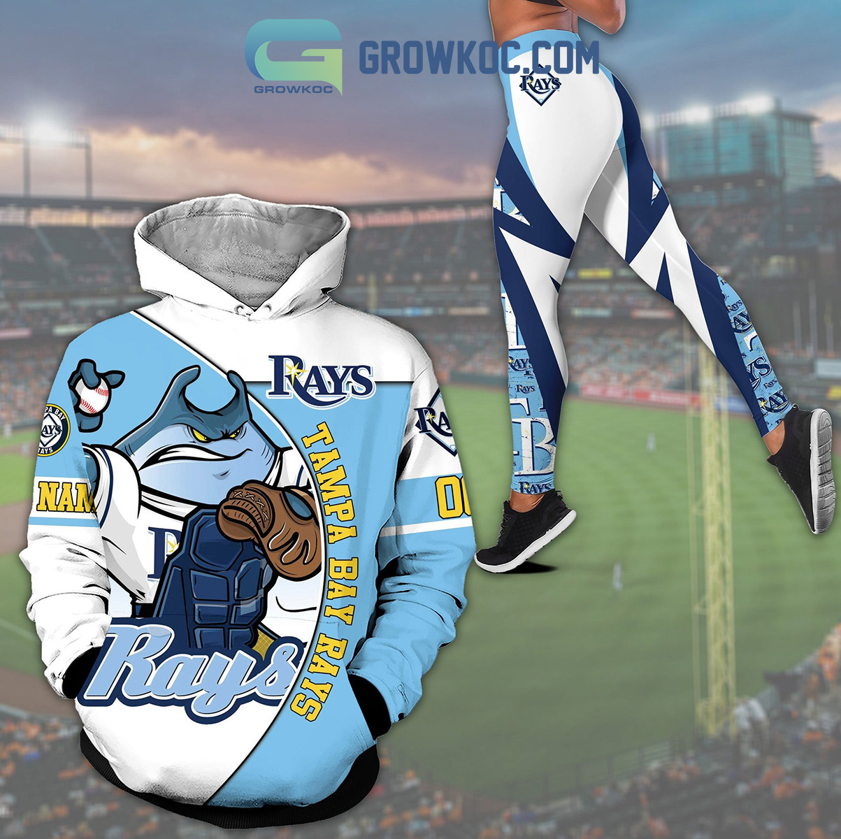 Tampa Bay Rays Mascot Personalized Hoodie Leggings Set2B1 VYOhX