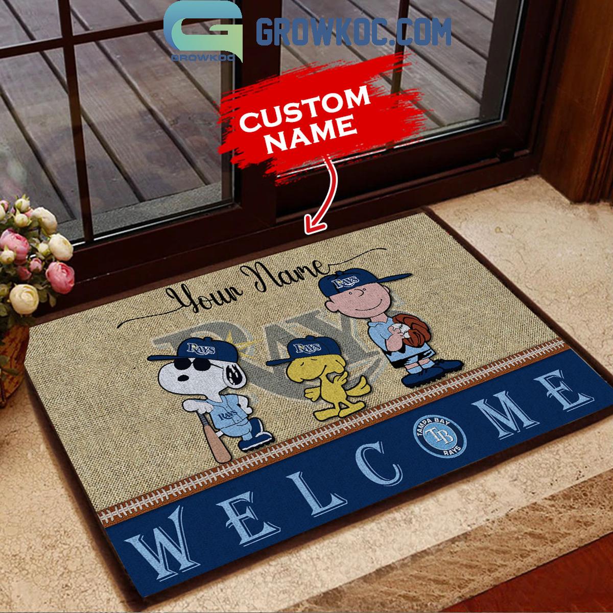 Tampa Bay Rays Snoopy Personalized Fan Doormats 1 s0Q8c