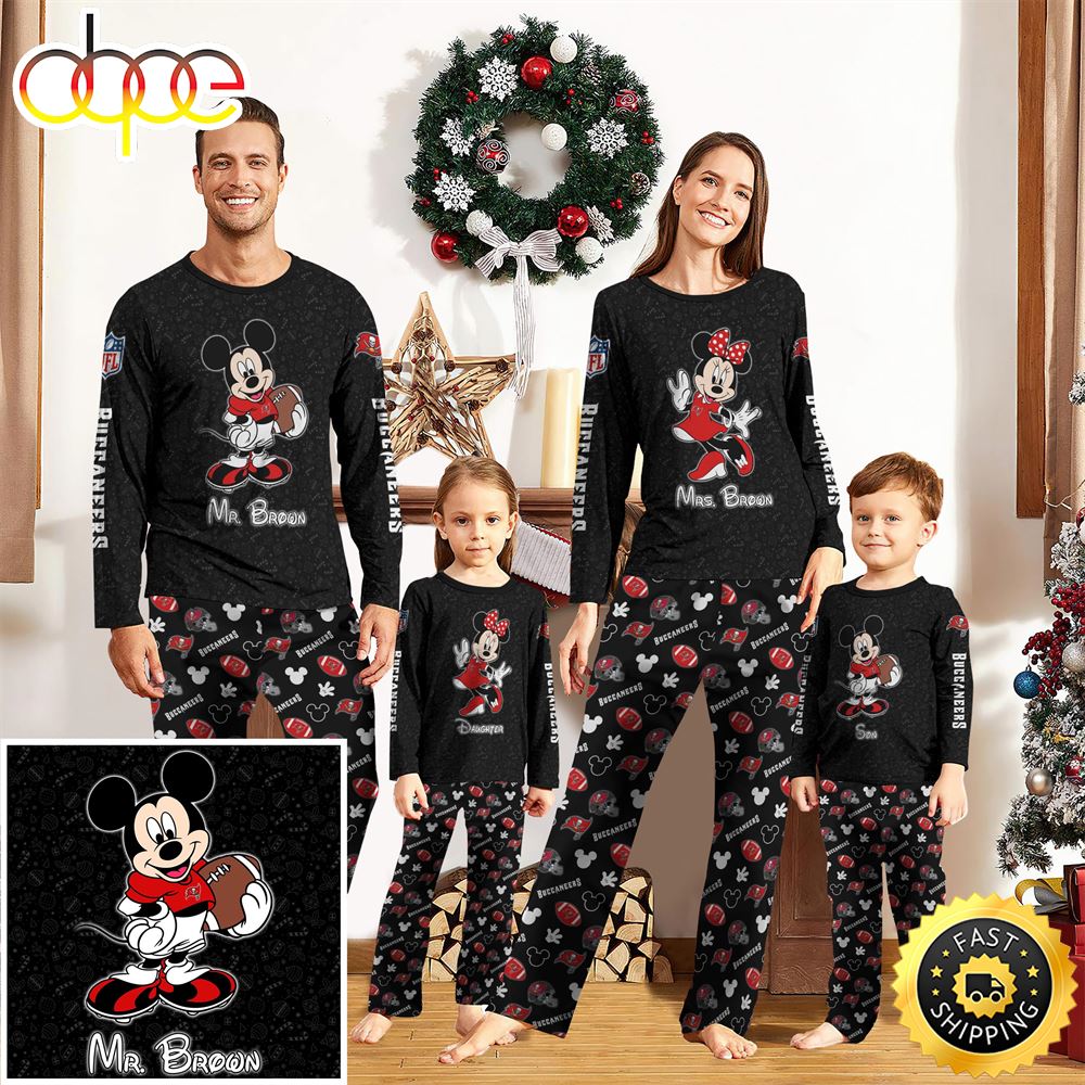 Tampa Bay Buccaneers Sport And Disney Uniform Pajamas Mickey Mouse NFL Gifts For Kids Pajamas lnmjyw