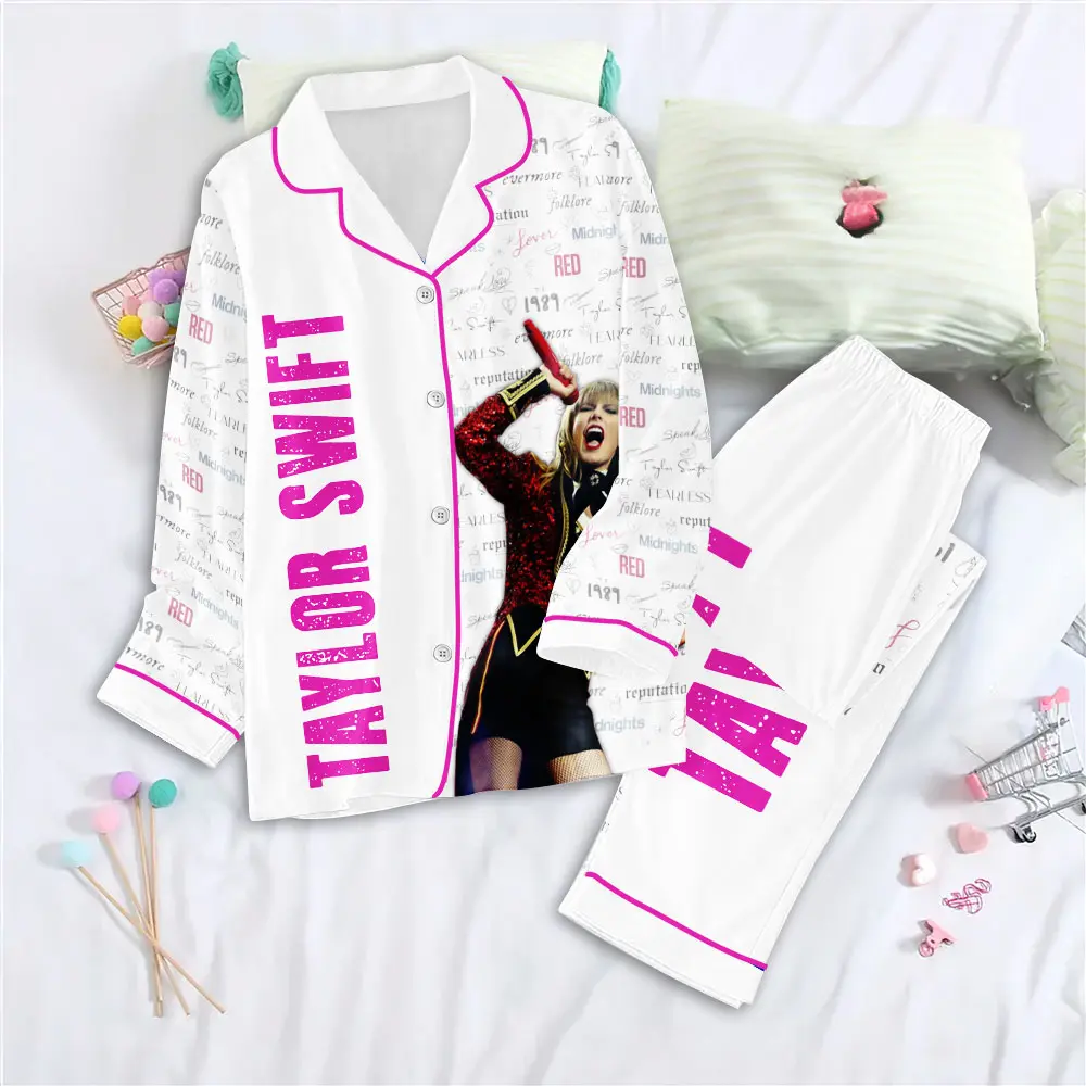 Taylor Swift Button Down Pajamas Set NGHIAVT0776