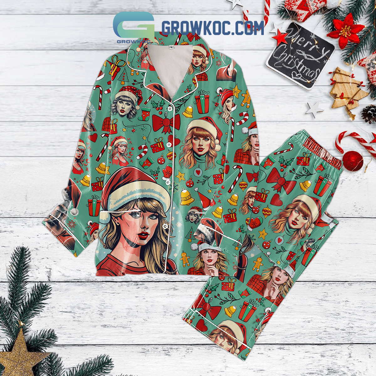 Taylor Swift Merry Christmas Pajamas Set2B1 93RiV