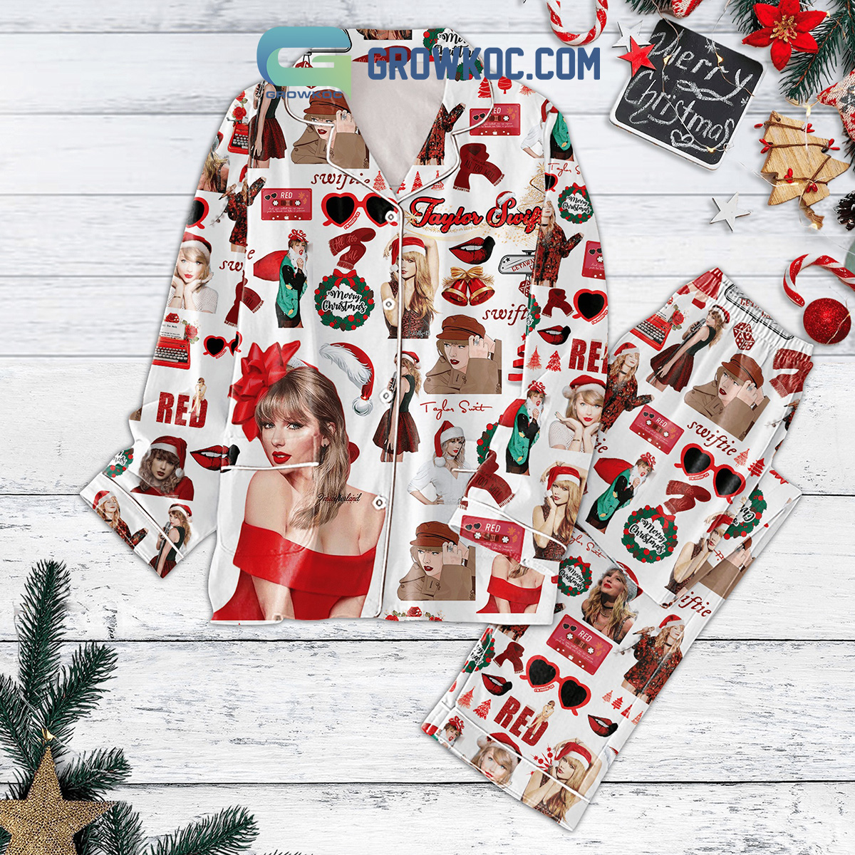 Taylor Swift Merry Christmas The Eras Tour Pajamas Set2B1 BUg9Z