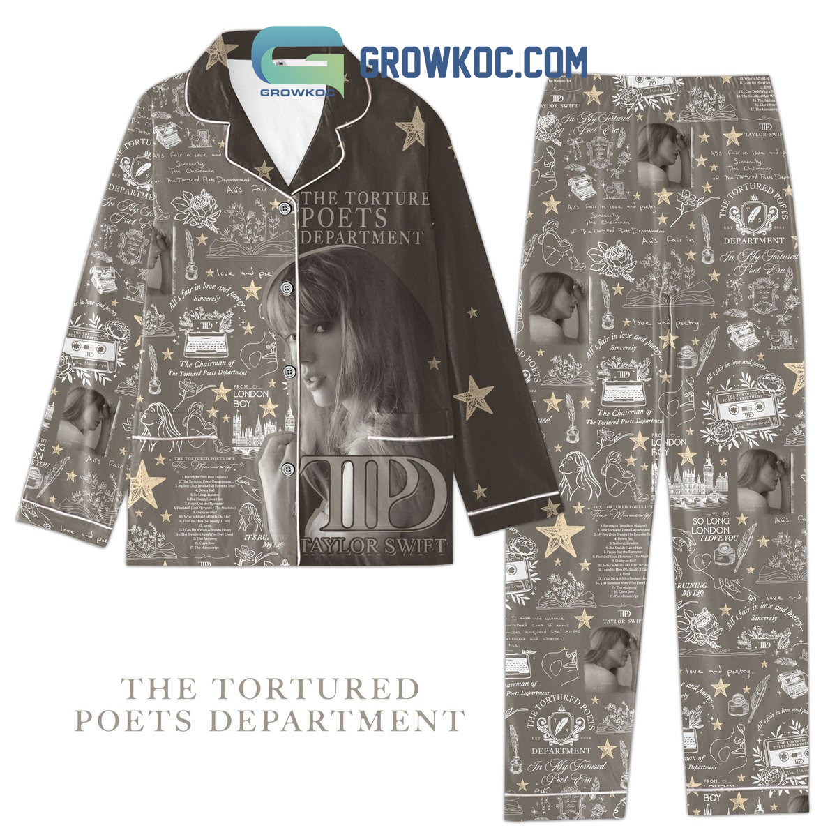 Taylor Swift The Tortured Poets Department Album Polyester Pajamas Set2B1 jPGNQ