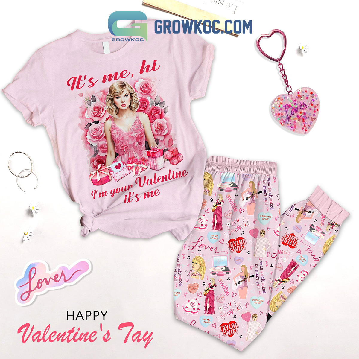 Taylor Swift Your Valentine Fleece Pajamas Set2B1 NumQ8