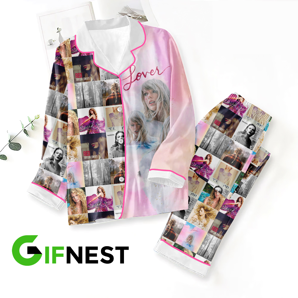 Taylor Swift Buttom down pajamas set HOATT3826 2