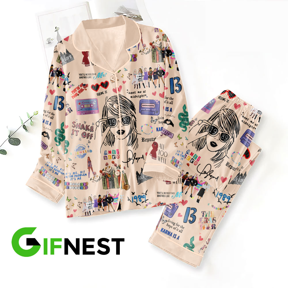 Taylor Swift Button Down Pajamas Set VANDH1838 Hanh 1