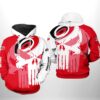 Team Skull All Over Print Hoodie Carolina Hurricanes Nhl ZipUp Option 0